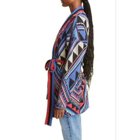 46. Farm Rio Julie Stripes Embroidered Cardigan - Picture 8 of 16